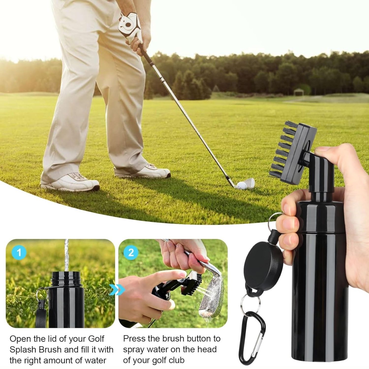 Golf Club Cleaning Kit with Go - Divot Repair Tool ulasan dan harga
